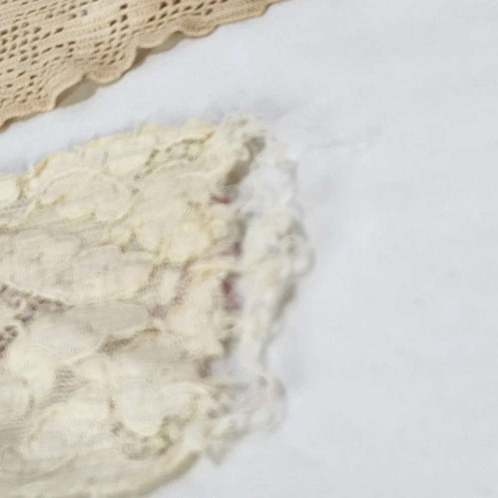 Vintage Handmade Crochet Doily Lot Lace Table Runners Cream Beige Boho 21pc